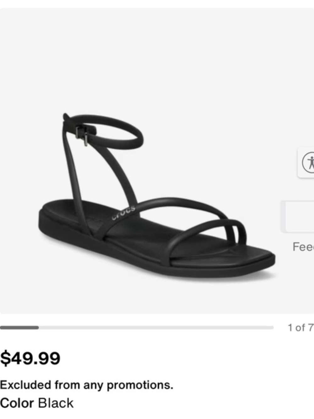 CROCS Women's Black Minimal Strappy Ankle Sandal